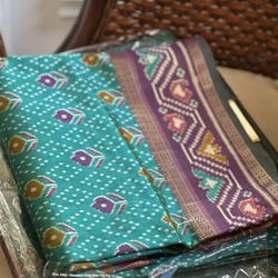 Sarees - Semi Tussar with all Over Ikkat Prints