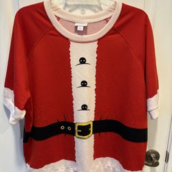 LuLaRoe Christmas Santa Top - size XL- Simi valley