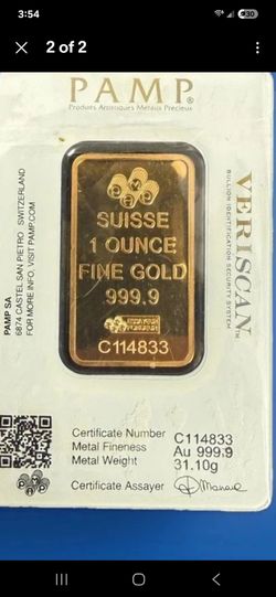 1oz pamp suisse gold bar