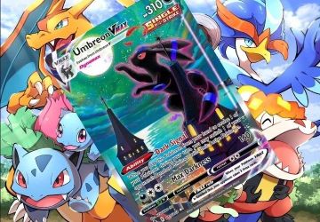 CUSTOM Blue Ear Umbreon VMAX Evolving Skies Secret Rare Holo