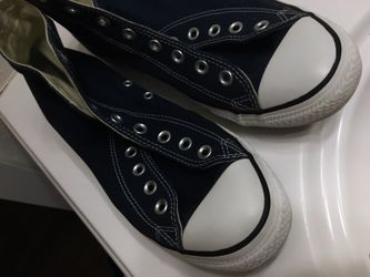 Black/white and navy blue Converse Chuck Taylor's