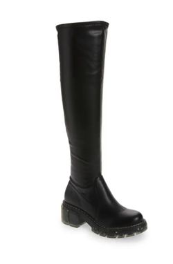 Cool Planet Rosaliaa Knee High Boot In Black Pari