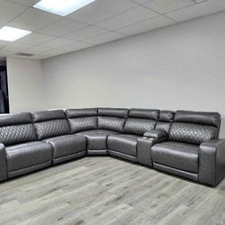 BRAND NEW🫒$10 Down Payment Finance & Delivery Available 🫒Samperstone 6 Piece Power Reclining Sectional 