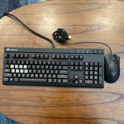 Corsair Gaming Keyboard And Razer Deathadder Mouse