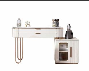 Modern White Makeup Vanity Table