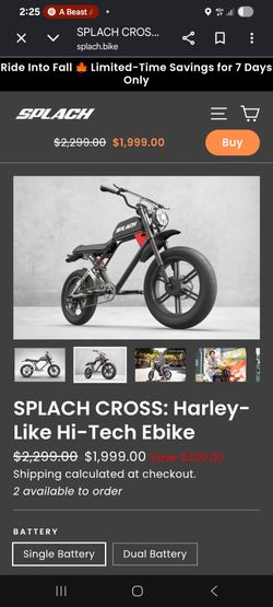 Splach Cross Harley-Style Electric Bike