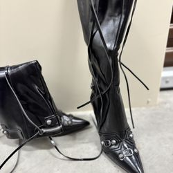 Black Knee High Boots Size 10