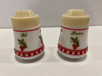 1970’s Vintage Salt and Pepper Shakers Cherry / Red Checkerboard Design