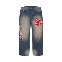 Supreme Mitchell & Ness Atlanta Braves Jeans – Sizes 36, 34