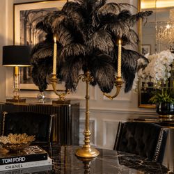 ✨ One-of-a-Kind Hollywood Regency Ostrich Plume Candelabra ✨