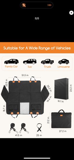 Dog Car Seat Cover for Back Seat