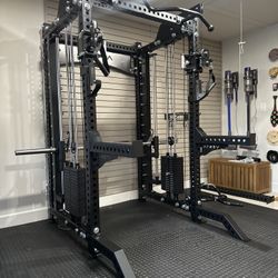 PRO SERIES Ultimate Half Rack Functional Trainer w/Smith Machine Bar | 320lb Stack | Gym Equipment | Fitness | Commercial | Squat Rack