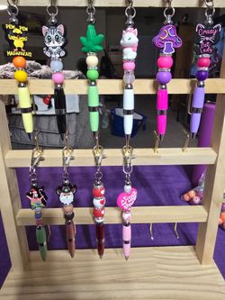 Handmade Beaded Pens with Novelty Charms