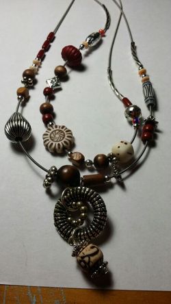 Cinnamon Colored Charm Necklace