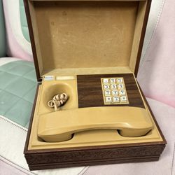 Telephone Deco Phone In Wood Box 