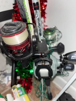 Three fishing poles