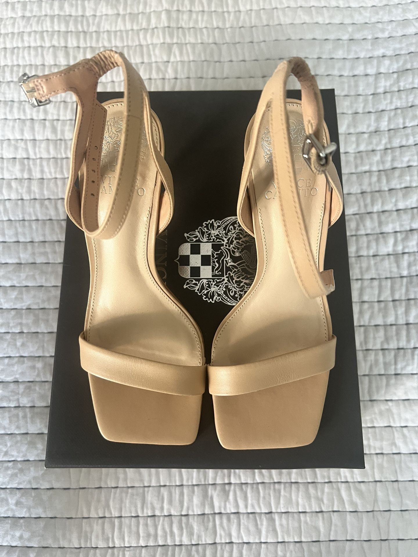 Beige Leather Vince Camuto Heels