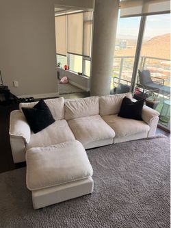 White fluffy couch