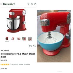 Red Cuisinart Precision Master 5.5 quart 