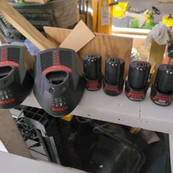 Bosch 12 chargers and Batteries
