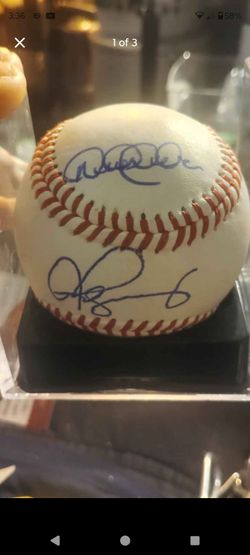 Derek Jeter and Alex Rodriguez signed baseball with certificate of authenticity