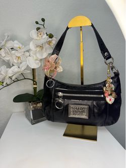 Coach Poppy Black Leather Hobo Bag