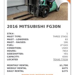 Mitsubishi FG30N Forklift 