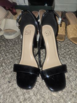 Black glossy heels