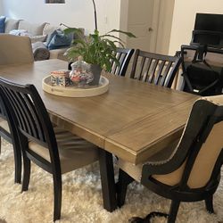 Beautiful Wood Extendable Dining Table Set