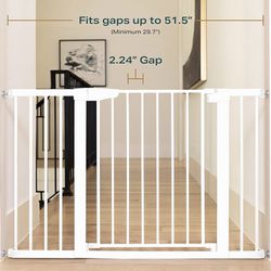 Cumbor. Safety Gate The safety gate adjusts to fit openings between 29.7 and 51.5 inches wide