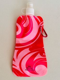 Foldable Water Bottle 16oz with Carabiner