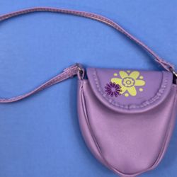 American Girl Doll Purple Purse Green Flower 18 inch Accessory