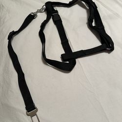 Large XL Dog Harness - Black - With Car Seat Belt