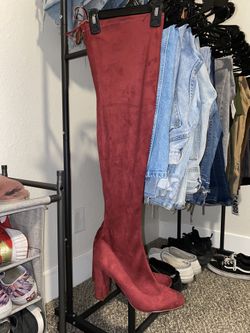 Maroon Thigh High boots
