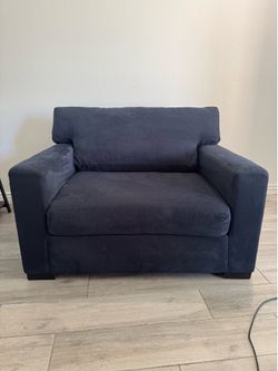 Living Spaces Mercer II Oversized Chair – Navy Blue