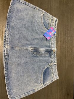 Light Wash Denim Mini Skirt