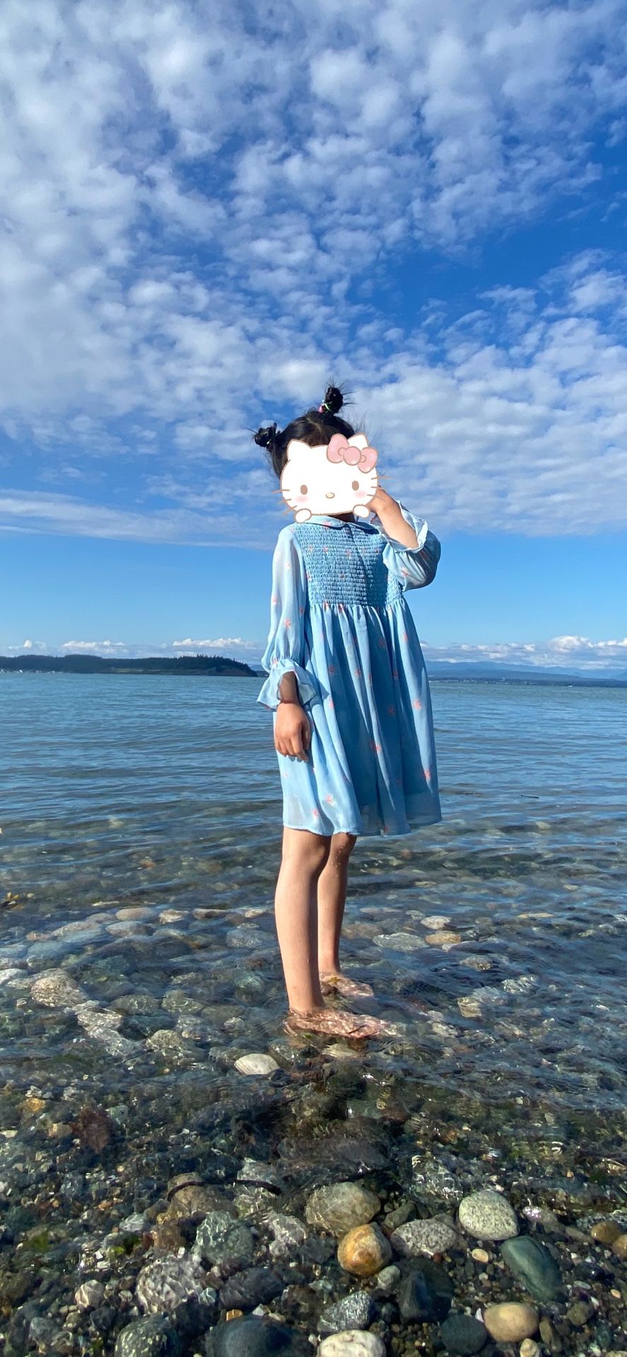 Blue gauze Dress For Summer