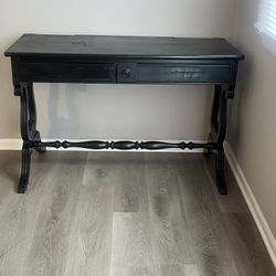 Antique Large Study Desk In Black 