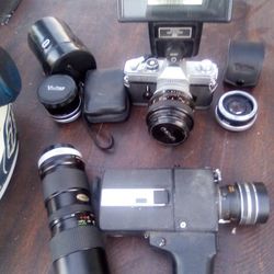 Various Vintage Camera And Lenses