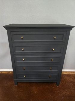 Black Satin 5 Drawer Dresser