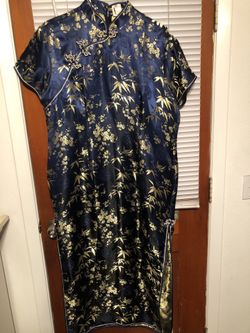 Blue Oriental Style Dress (plus size)