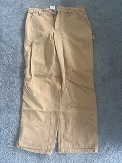 Carhartt Dungaree Flannel Insulated Pants Tan Sz.32