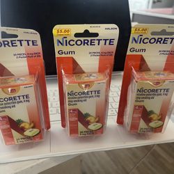 60 Pieces Nicorette 4mg Stop Smoking Aid Nicotine Gum - Fruit Chill - 20ct