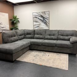 Ashley's Tufted Sectional Sofa with Chaise - Delivery Available!