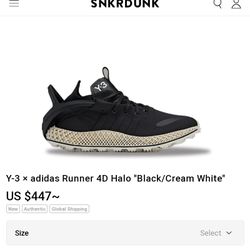 Y-3 × adidas Runner 4D Halo "Black/Cream White" HQ5972
Y-3 × adidas Runner 4D Halo "Black/Cream White"
US 200$