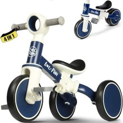  Baby Balance Bike Toy for 1 2 Year Old Boys Girls Gift Toddler Tricycle 1-3 Year Old with Removable Pedal, 4 in 1 Trike for Ages 1-3 Present
