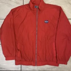 Pfizer Starter Windbreaker Jacket Sz Mens XL Red Vintage