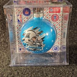Vintage 1990s Officially Licensed NFL CAROLINA PANTHERS Glass Ornament. New!