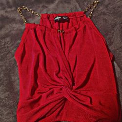Red Chain Crop Top 