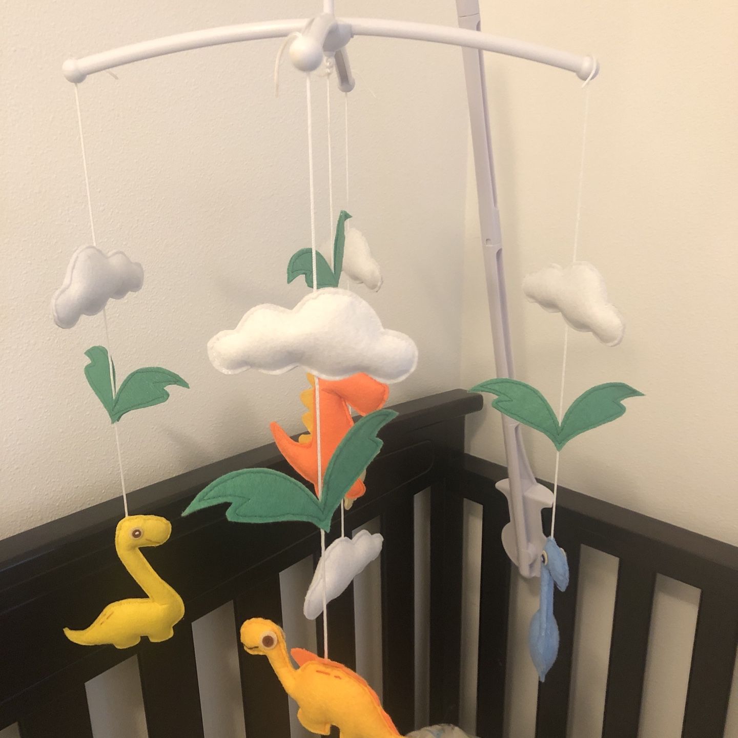 Felt Wool Dinosaur Baby Mobile Crib Hanging Music Box Spins Nursery For Sale In Seattle Wa Offerup